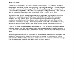 Evaluation of Seepage Conditions Evaluation of Seepage Conditions