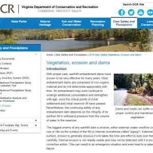 OR_DCR Dam Safety Vegetation Erosion and Dams OR_DCR Dam Safety Vegetation Erosion and Dams