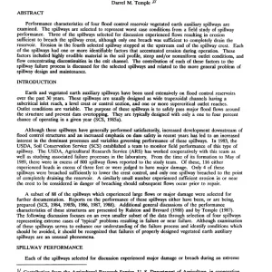 OR_DOMINANT FACTORS IN VEGETATED EARTH SPILLWAY FAILURES OR_DOMINANT FACTORS IN VEGETATED EARTH SPILLWAY FAILURES