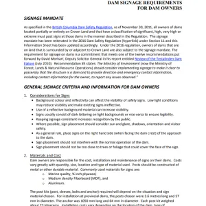 OR_Signage Requirements for Dams OR_Signage Requirements for Dams